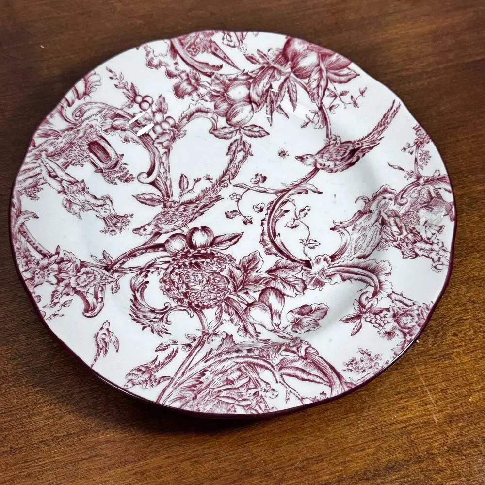 Spode Williamsburg Provincial Garden Cranberry 6.25